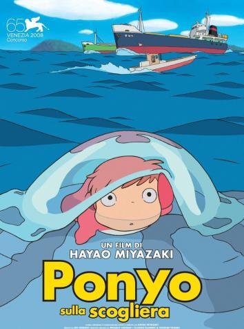 постер Рыбка Поньо на утесе
